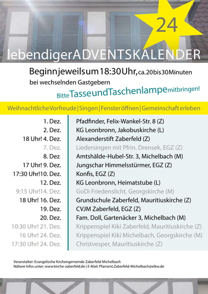 Lebendiger Adventskalender 2025